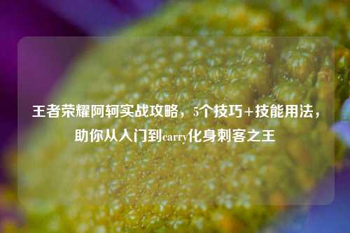 王者荣耀阿轲实战攻略,5个技巧+技能用法,助你从入门到carry化身刺客之王