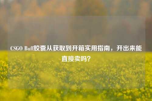 CSGO Buff胶囊从获取到开箱实用指南,开出来能直接卖吗?