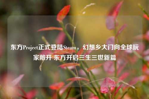 东方Project正式登陆Steam,幻想乡大门向全球玩家敞开 东方开启三生三世新篇