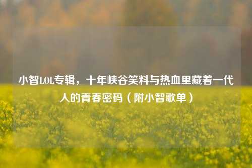 小智LOL专辑，十年峡谷笑料与热血里藏着一代人的青春密码（附小智歌单）