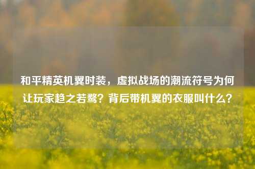和平精英机翼时装,虚拟战场的潮流符号为何让玩家趋之若鹜?背后带机翼的衣服叫什么?