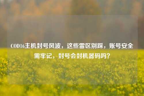 COD16主机封号风波，这些雷区别踩，账号安全需牢记，封号会封机器码吗？