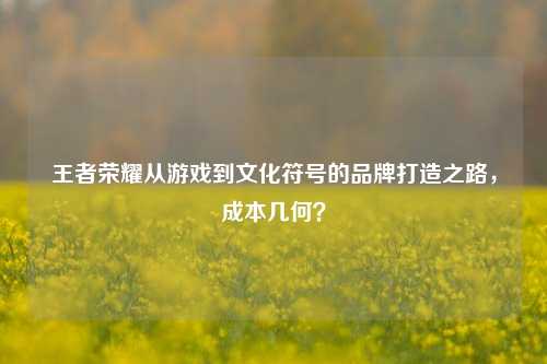 王者荣耀从游戏到文化符号的品牌打造之路，成本几何？