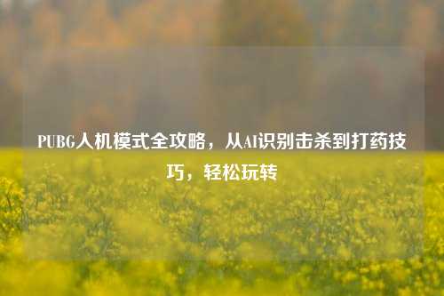 PUBG人机模式全攻略，从AI识别击杀到打药技巧，轻松玩转