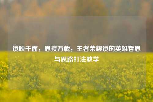 镜映千面，思接万载，王者荣耀镜的英雄哲思与思路打法教学