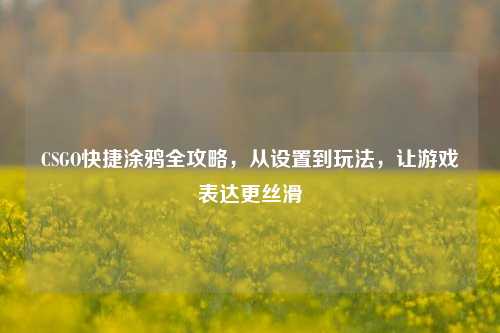 CSGO快捷涂鸦全攻略，从设置到玩法，让游戏表达更丝滑