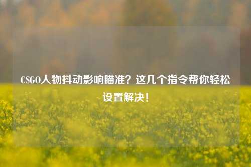 CSGO人物抖动影响瞄准？这几个指令帮你轻松设置解决！