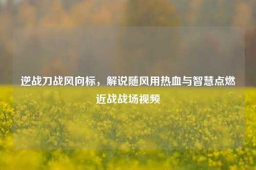 逆战刀战风向标，解说随风用热血与智慧点燃近战战场视频