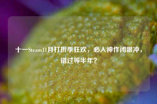 十一Steam11月打折季狂欢,必入神作闭眼冲,错过等半年?