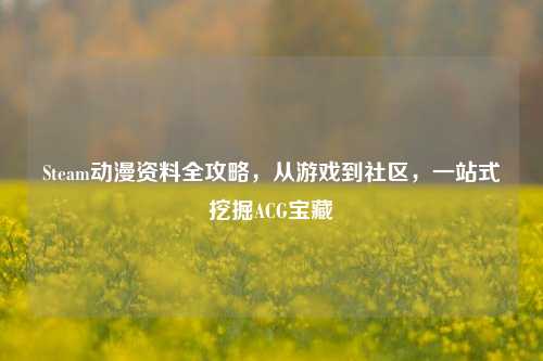 Steam动漫资料全攻略,从游戏到社区,一站式挖掘ACG宝藏