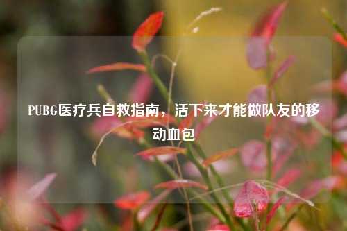 PUBG医疗兵自救指南，活下来才能做队友的移动血包