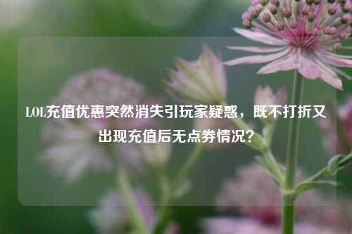 LOL充值优惠突然消失引玩家疑惑,既不打折又出现充值后无点券情况?