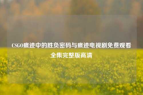 CSGO痕迹中的胜负密码与痕迹电视剧免费观看全集完整版高清