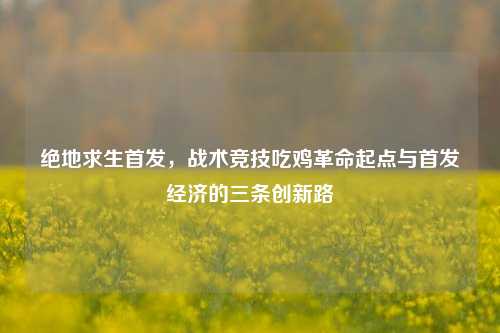 绝地求生首发,战术竞技吃鸡革命起点与首发经济的三条创新路