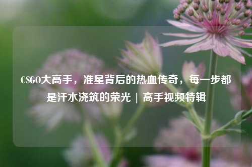 CSGO大高手，准星背后的热血传奇，每一步都是汗水浇筑的荣光 | 高手视频特辑