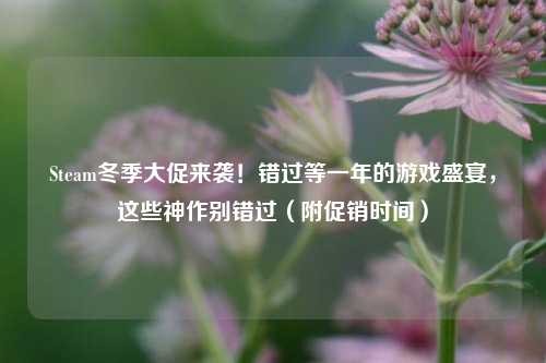 Steam冬季大促来袭!错过等一年的游戏盛宴,这些神作别错过(附促销时间)