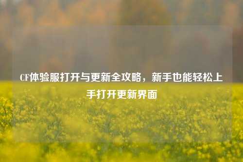 CF体验服打开与更新全攻略，新手也能轻松上手打开更新界面