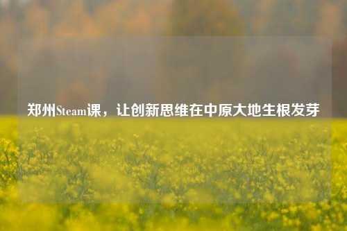 郑州Steam课,让创新思维在中原大地生根发芽