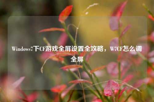 Windows7下CF游戏全屏设置全攻略,W7CF怎么调全屏