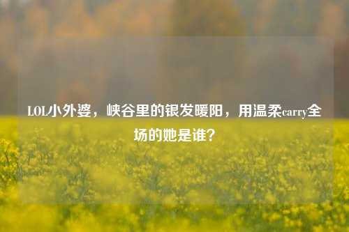 LOL小外婆，峡谷里的银发暖阳，用温柔carry全场的她是谁？