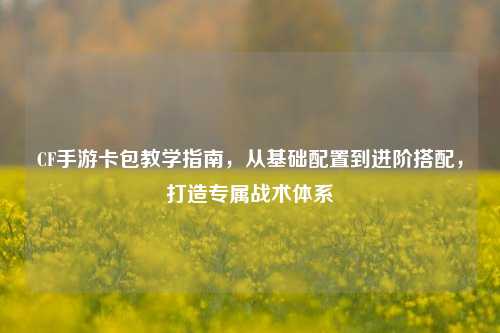 CF手游卡包教学指南,从基础配置到进阶搭配,打造专属战术体系